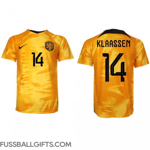 Niederlande Davy Klaassen #14 Fußballbekleidung Heimtrikot WM 2022 Kurzarm